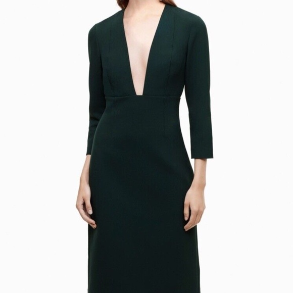 Babaton by Aritzia Masu Dress Deep Plunge Black Size 8 - Picture 1 of 7